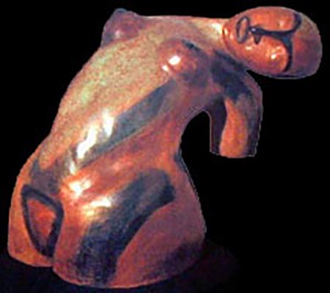 Femme courbée - Bronze polychrome /8 - Collections privées