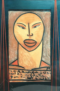 Face - Pastel sur papier - 150cmx80 - Collection privée