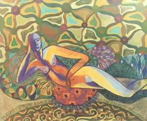 Femme allongée - Pastel sur papier - 180x150cm - Collection privée England