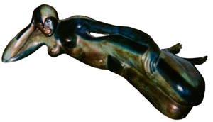 Femme allongée - Bronze polychrome 1/1 - Collection privée USA
