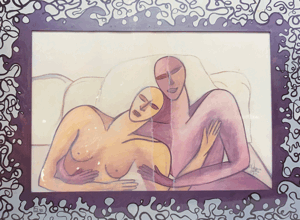 Le couple - Pastel sur papier - 170x80cm - Collection privée Hollande